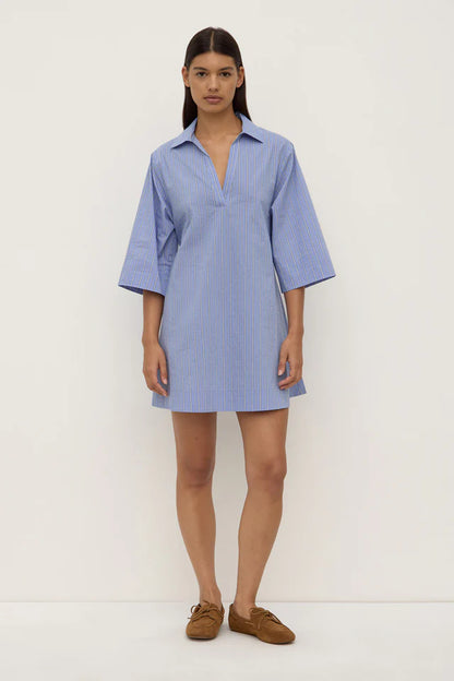 Assembly Label - Erina Stripe Mini Dress - Blue/White Stripe
