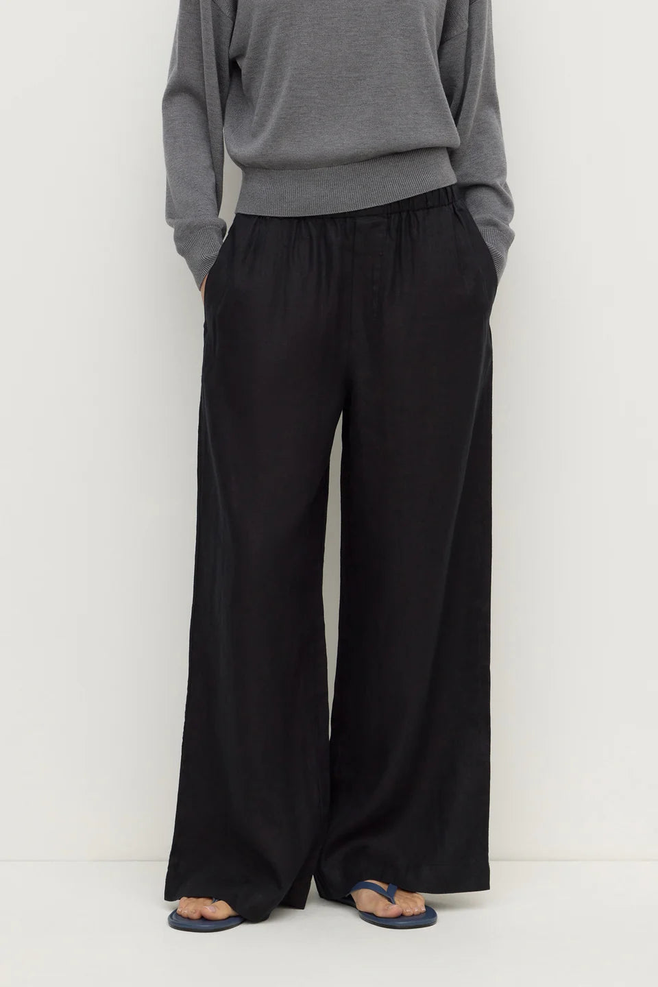 ASSEMBLY LABEL - EVERYDAY LINEN PANT - BLACK