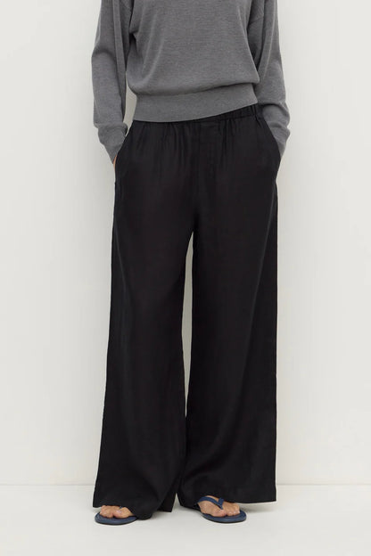ASSEMBLY LABEL - EVERYDAY LINEN PANT - BLACK