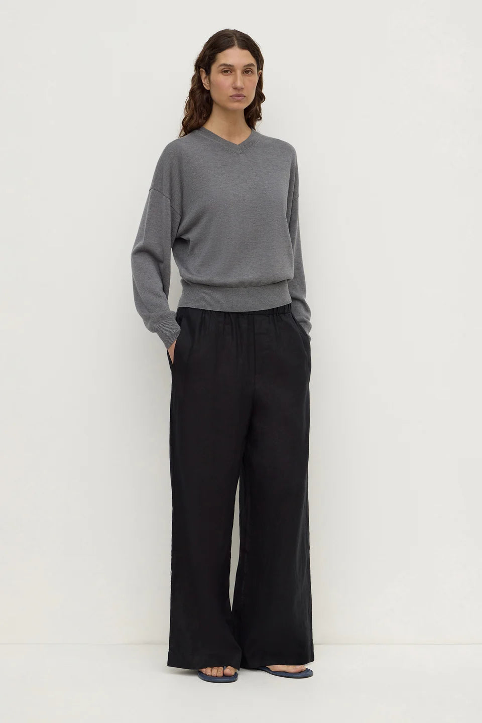 ASSEMBLY LABEL - EVERYDAY LINEN PANT - BLACK