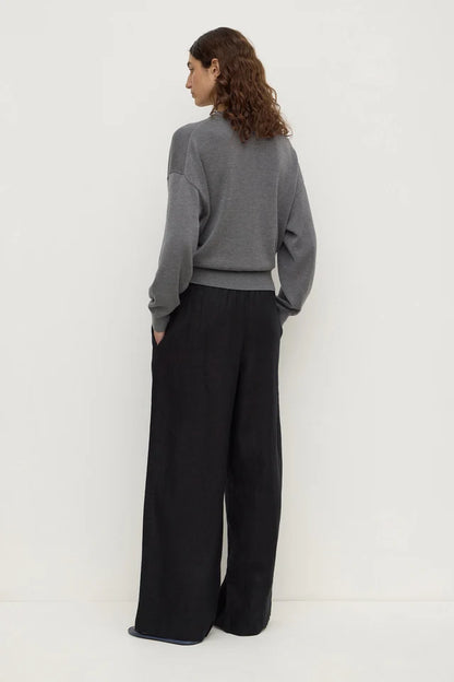 ASSEMBLY LABEL - EVERYDAY LINEN PANT - BLACK