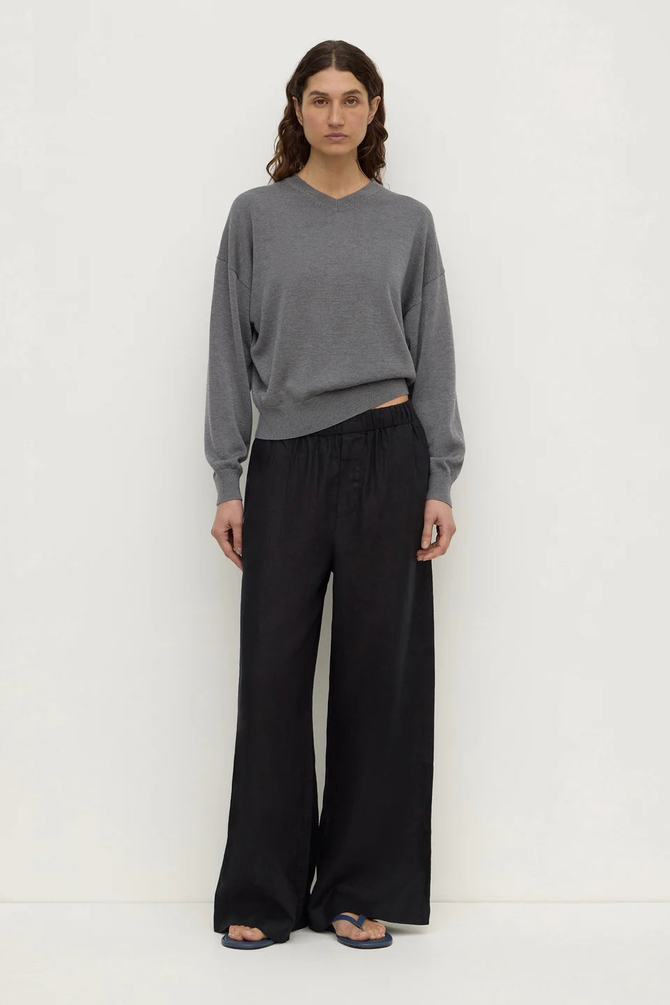 ASSEMBLY LABEL - EVERYDAY LINEN PANT - BLACK