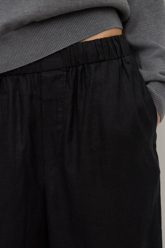 ASSEMBLY LABEL - EVERYDAY LINEN PANT - BLACK