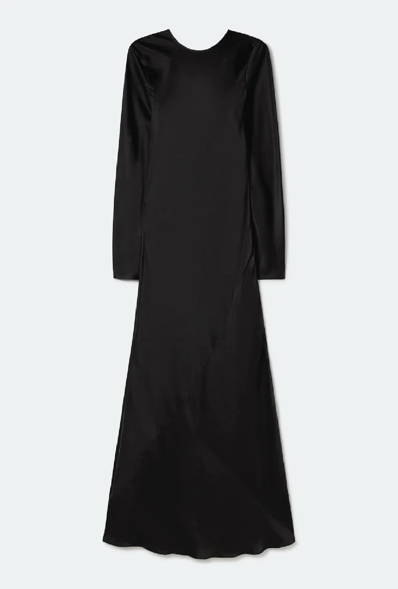 Silk Laundry - Full Sleeve Bias Cut Dress Black