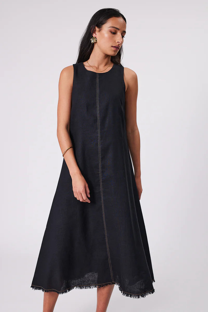 Marlow - Florence Linen Dress - Black