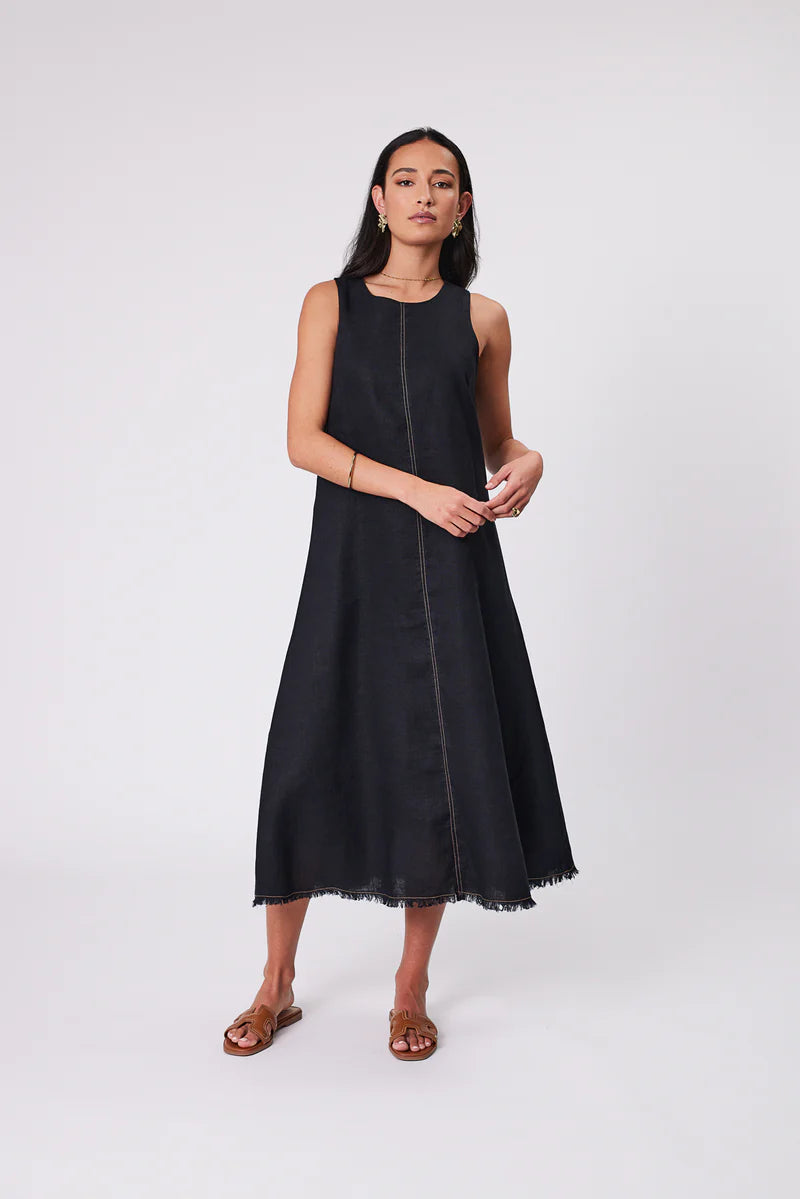 Marlow - Florence Linen Dress - Black