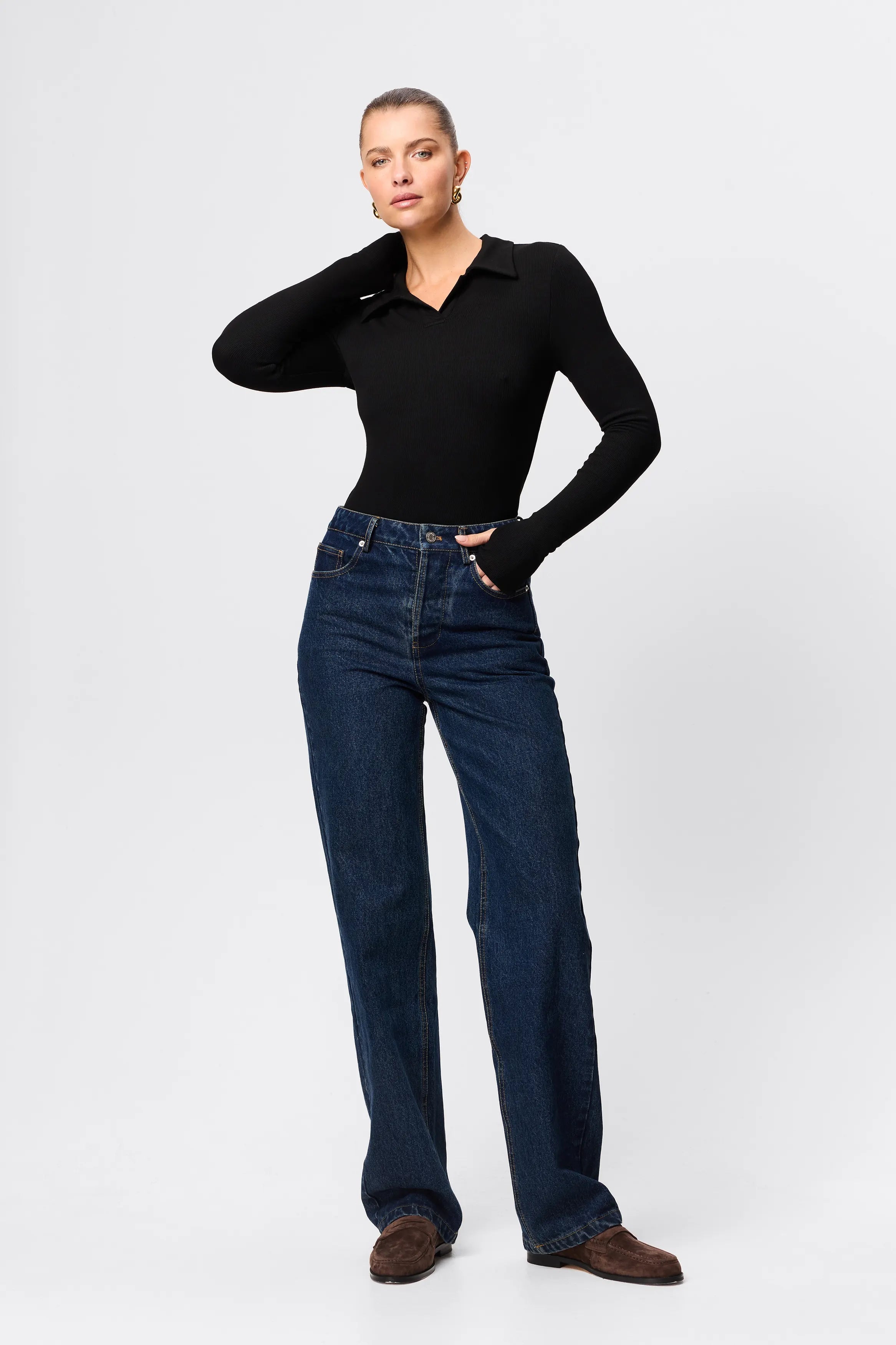 Mossman Florence Polo Top - Black