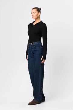 Mossman Florence Polo Top - Black