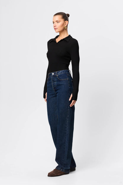Mossman Florence Polo Top - Black