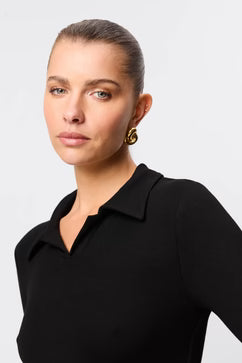 Mossman Florence Polo Top - Black