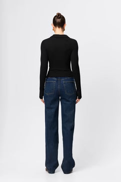 Mossman Florence Polo Top - Black