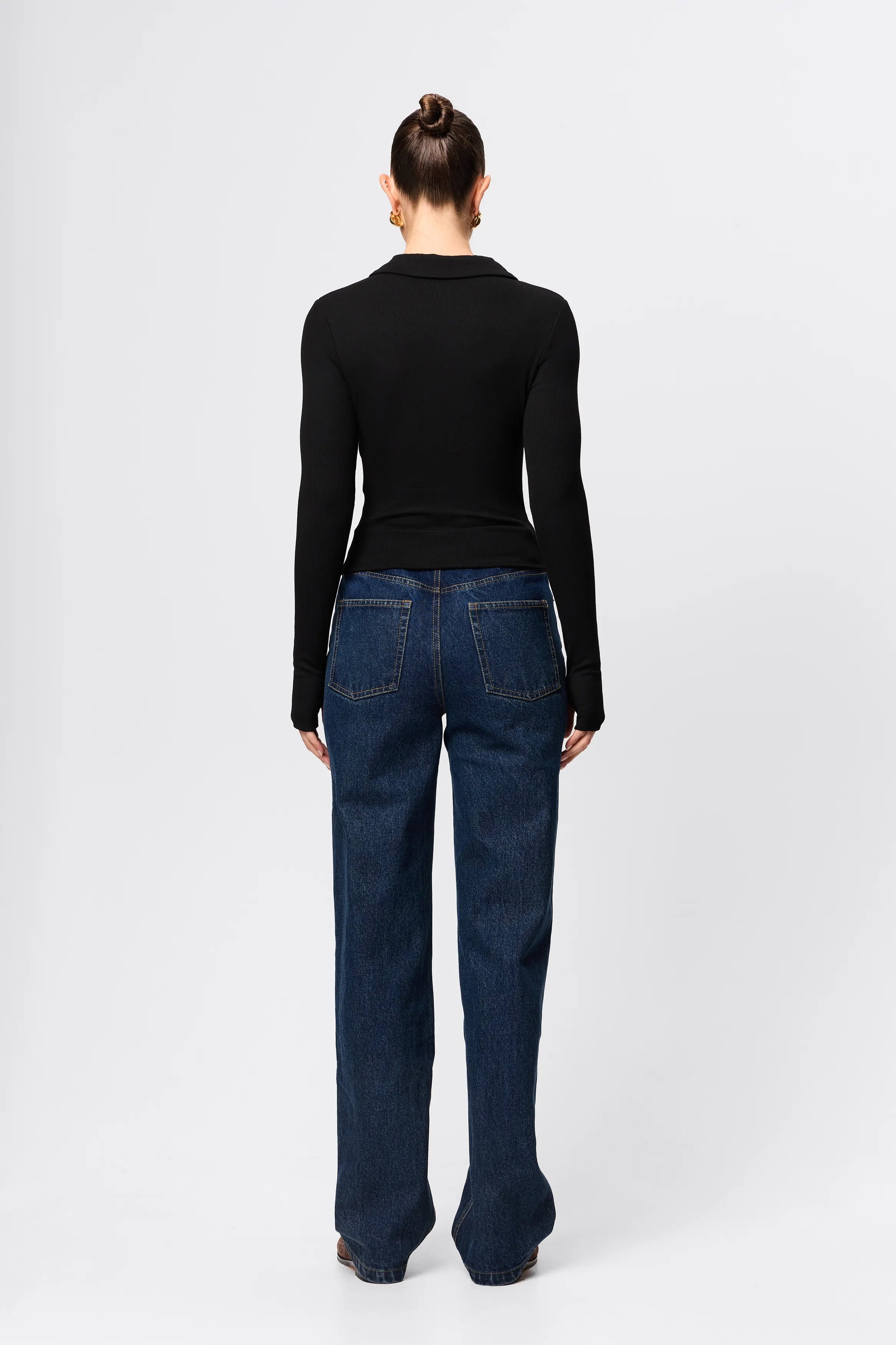 Mossman Florence Polo Top - Black