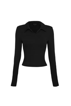 Mossman Florence Polo Top - Black