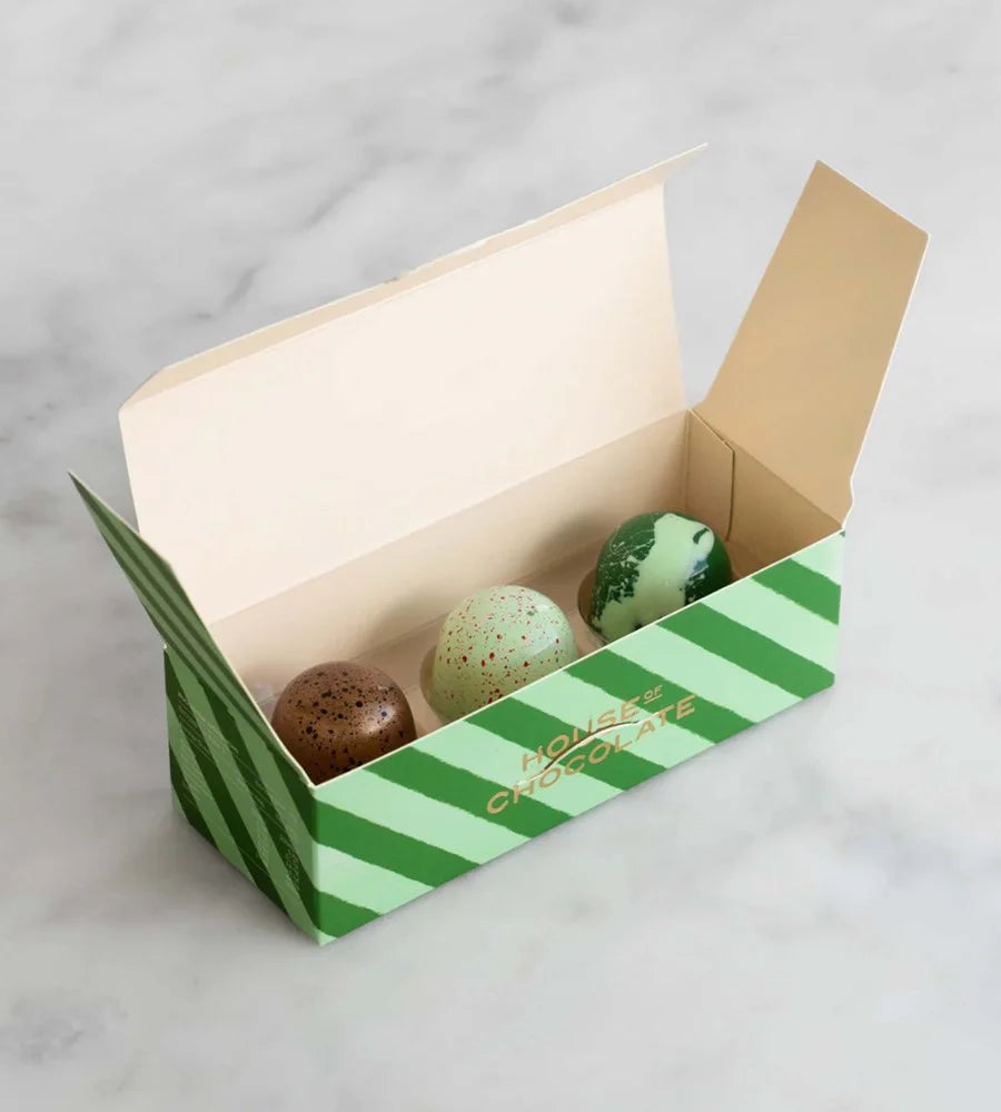 House of Chocolate - Christmas Mixed Bonbon Box (3pk) - Green