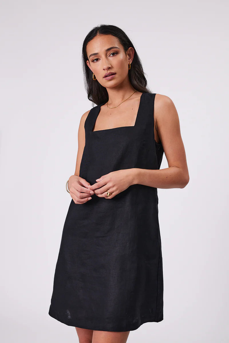 Marlow - Iris Square Neck Dress - Black