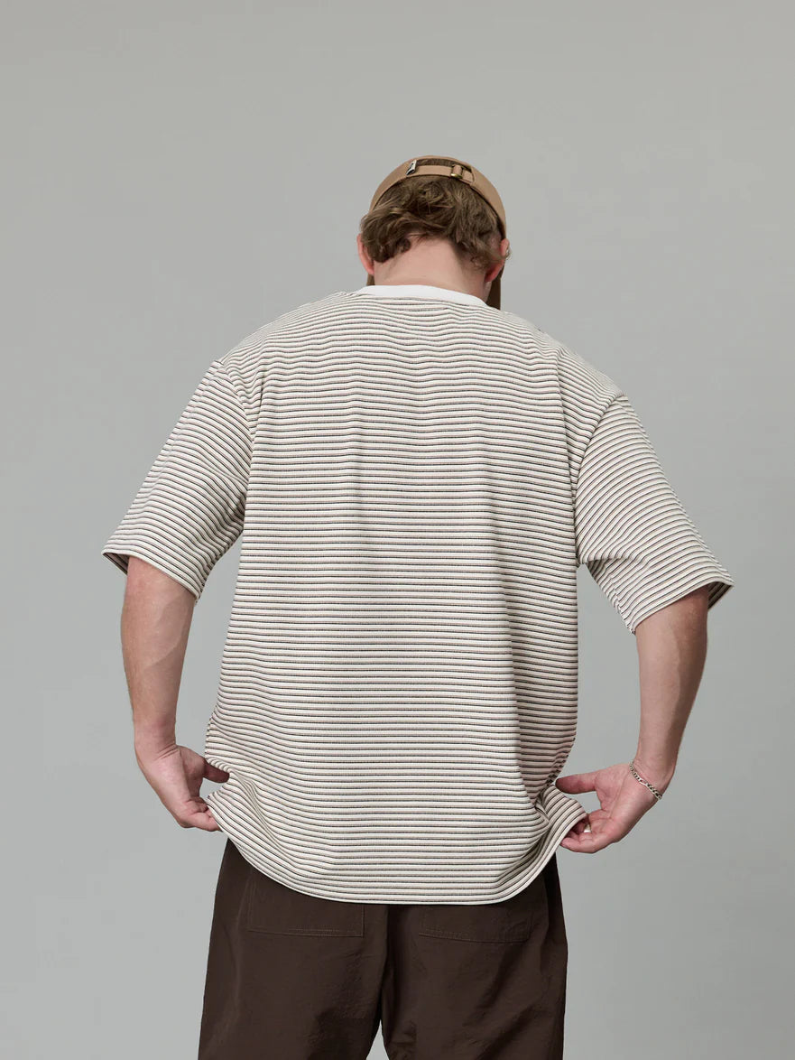 Just Another Fisherman - J.A.F Heavy Shore Tee - Off White Stripe