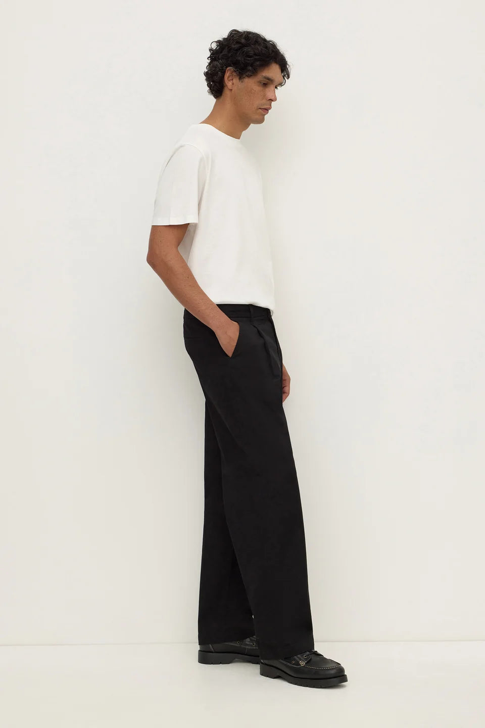 Assembly Label - Jonah Pleated Chino - True Black