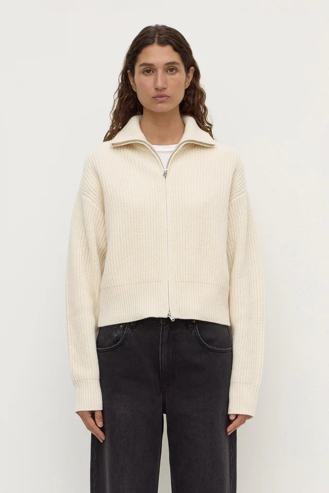 Assembly Label - Kaia Wool Zip Sweater - Antique White