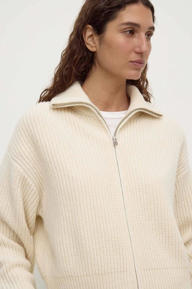 Assembly Label - Kaia Wool Zip Sweater - Antique White