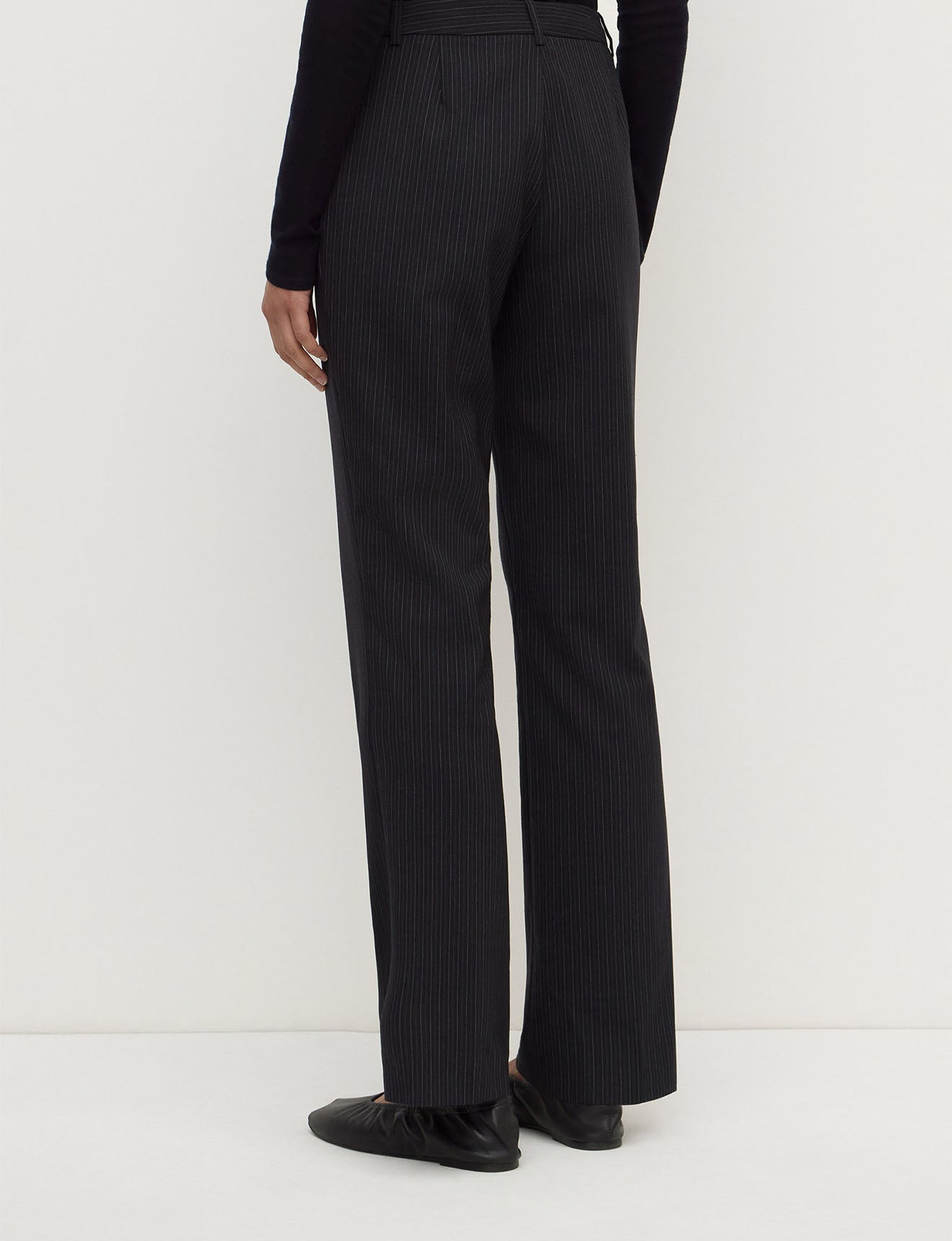 Assembly Label - Kehlani Low Rise Suit Pant - Black Pin Stripe