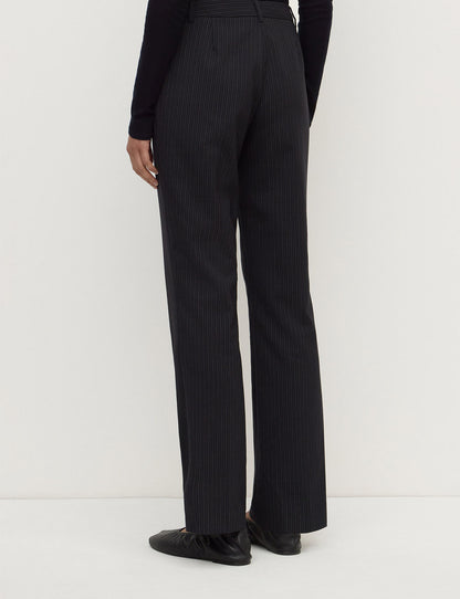 Assembly Label - Kehlani Low Rise Suit Pant - Black Pin Stripe
