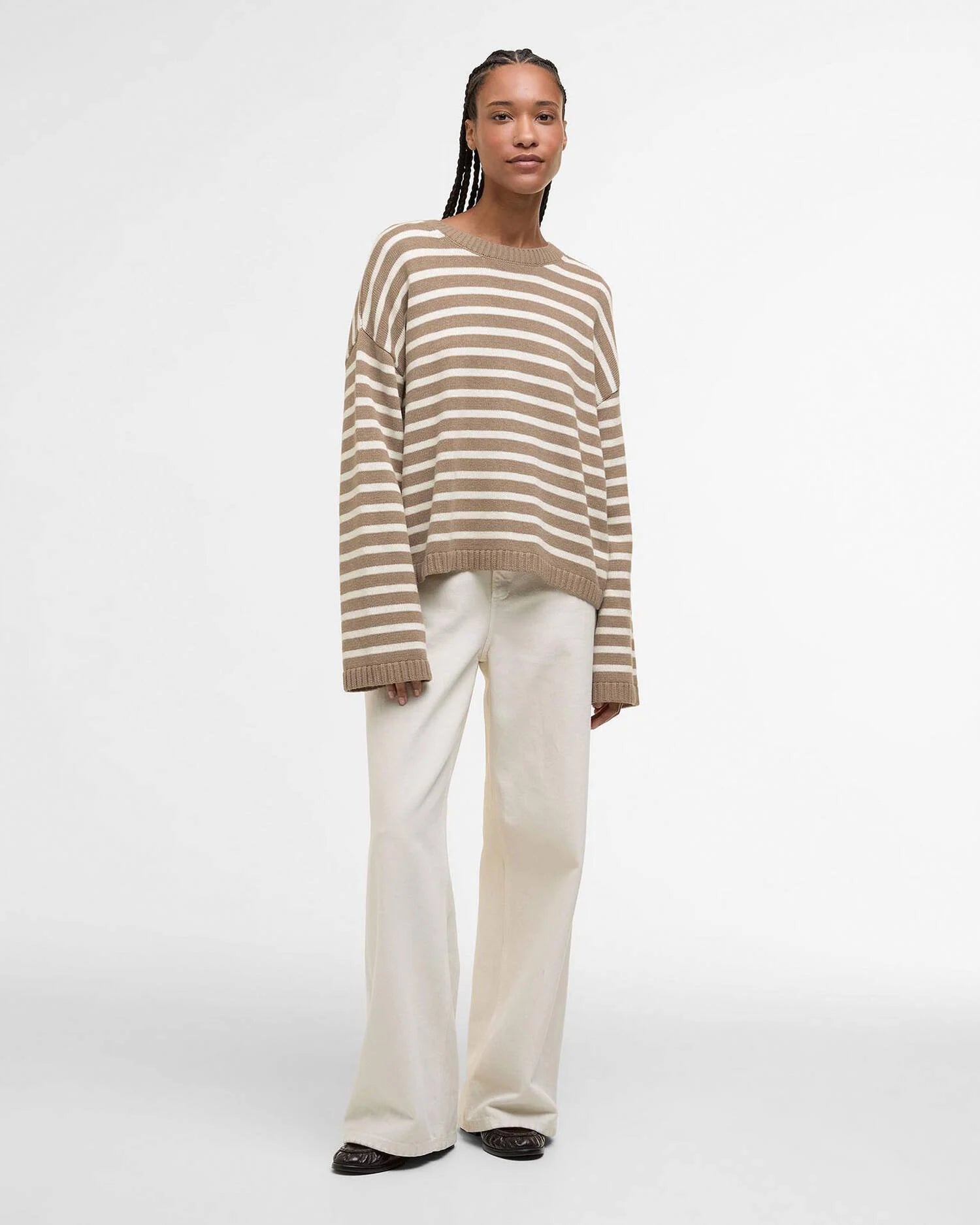 Barbour - Rosie Knitted Jumper - Fawn/Ecru Stripe