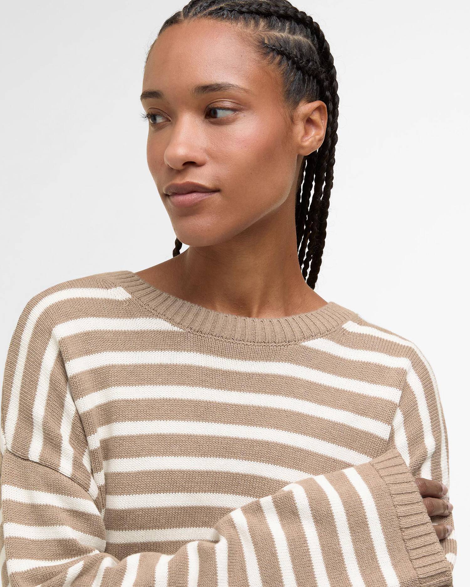 Barbour - Rosie Knitted Jumper - Fawn/Ecru Stripe