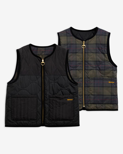 BARBOUR - NUNWELL REVERSABLE QUILTED LINER - BLACK SHADOW/CLASSIC