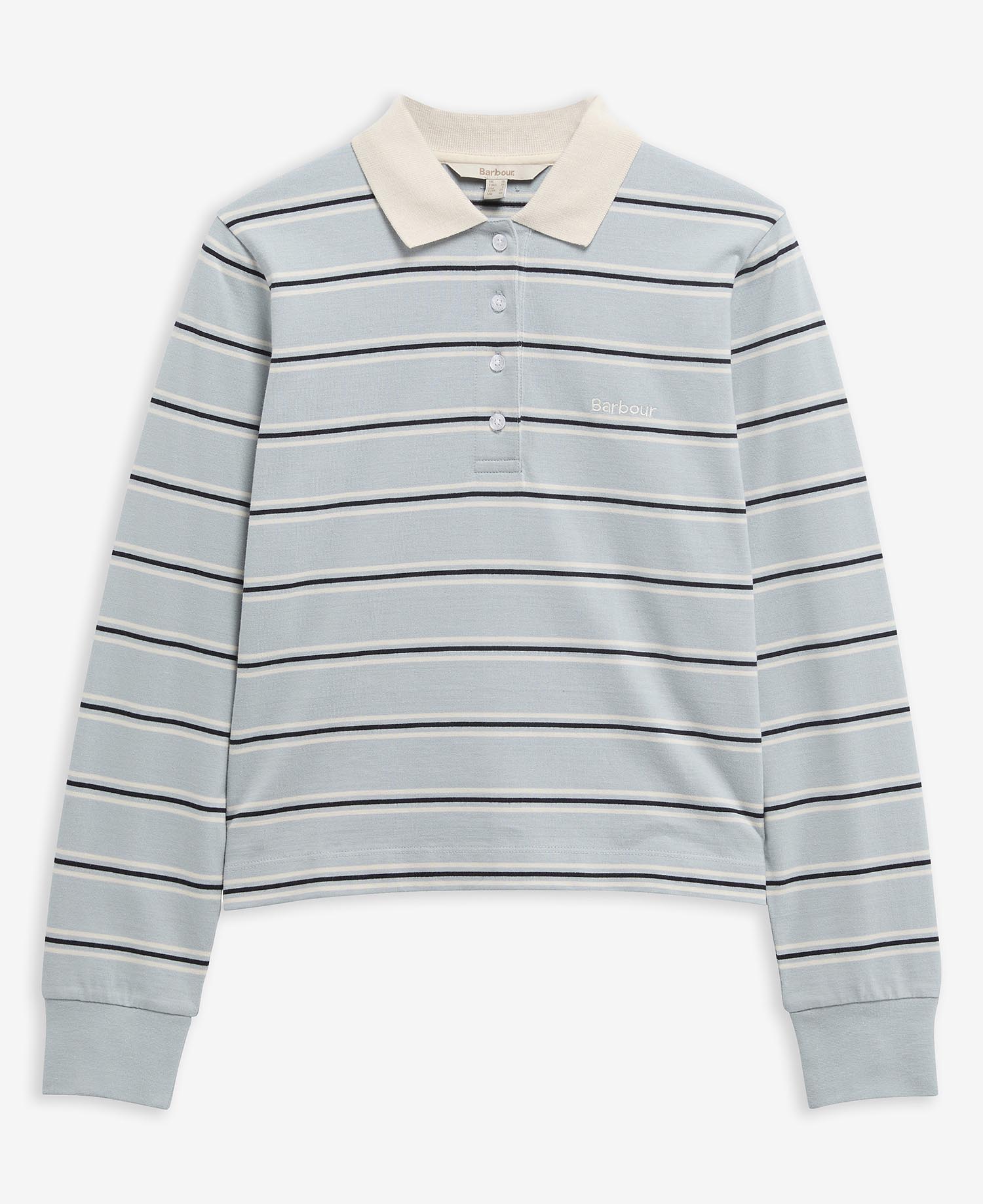 Barbour - Ashwell Long Sleeve Polo Top - Celestial Blue Stripe