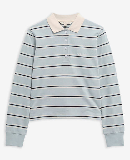 Barbour - Ashwell Long Sleeve Polo Top - Celestial Blue Stripe