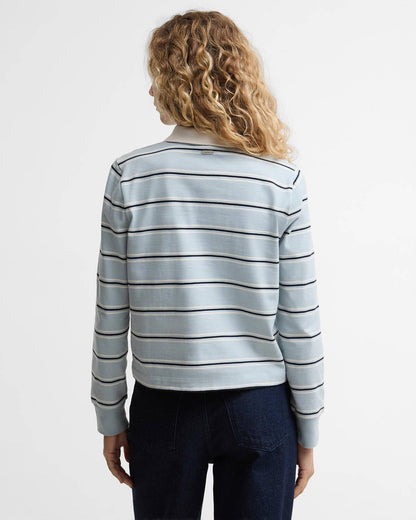 Barbour - Ashwell Long Sleeve Polo Top - Celestial Blue Stripe