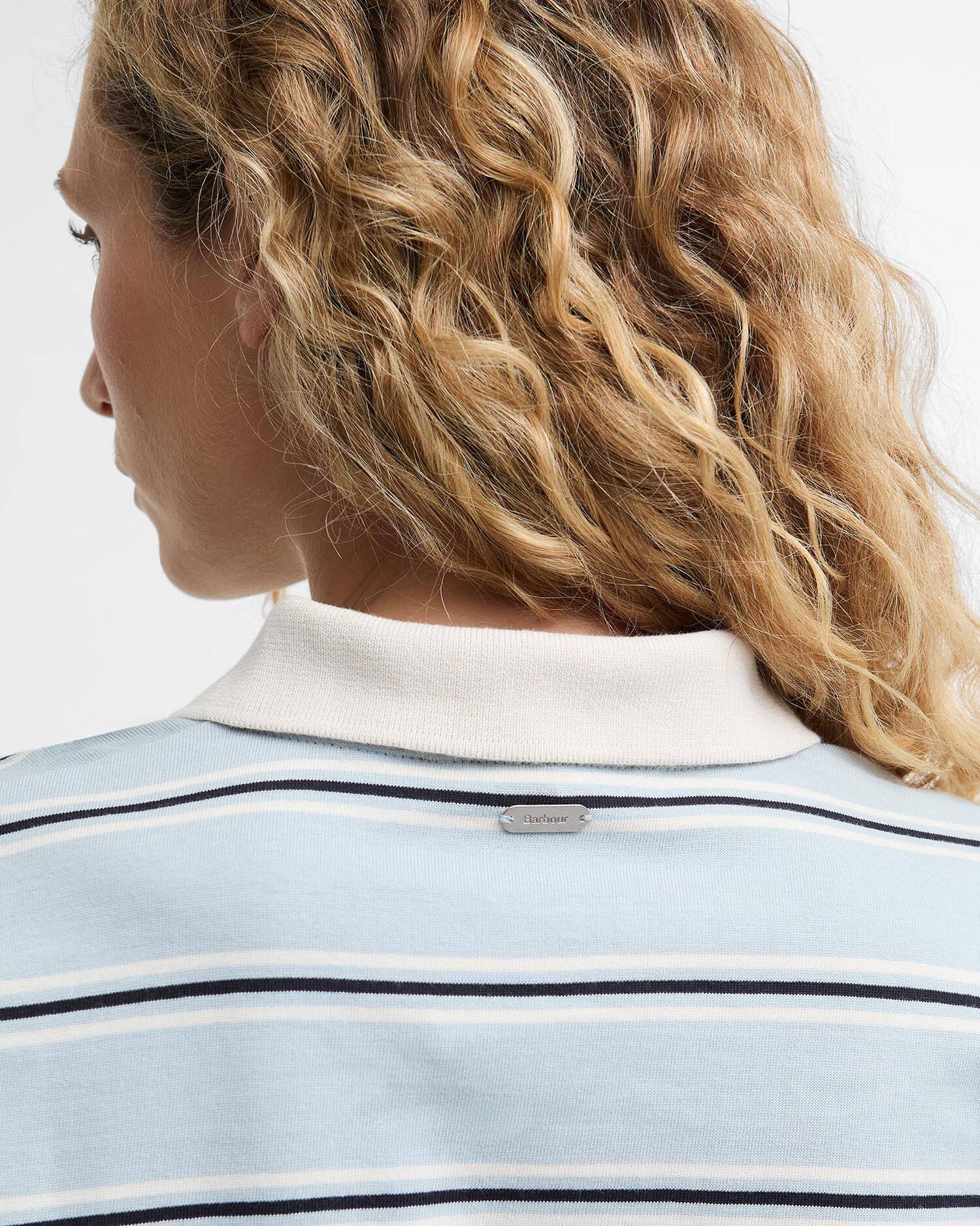 Barbour - Ashwell Long Sleeve Polo Top - Celestial Blue Stripe