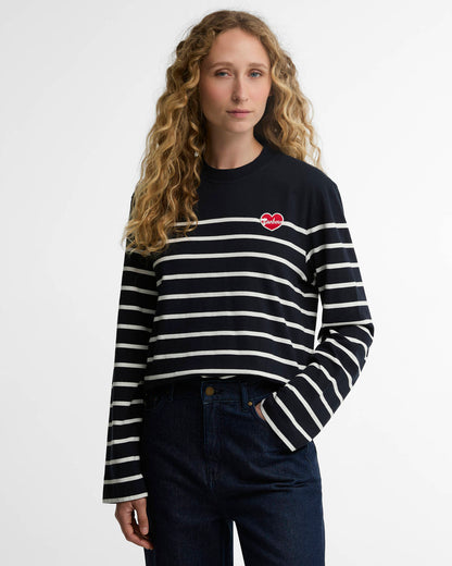 BARBOUR - HARLING STRIPED TOP - DARK NAVY/CLOUD