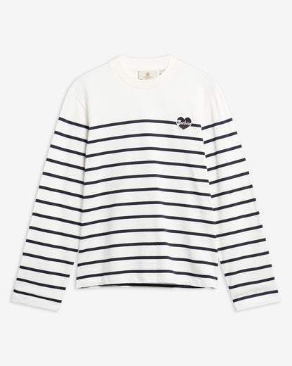 BARBOUR - HARLING STRIPED TOP - CLOUD/DARK NAVY