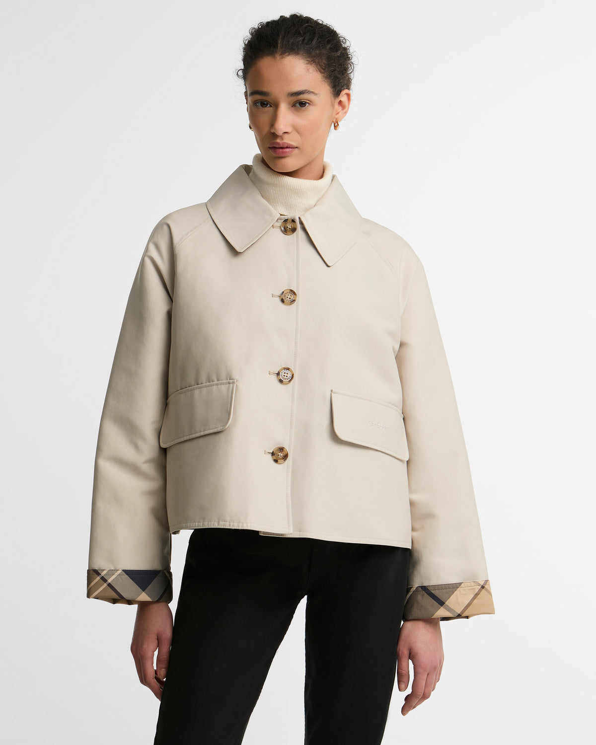 BARBOUR - DELILAH SHOWERPROOF JACKET - MIST/BIRCHWOOD DRESS