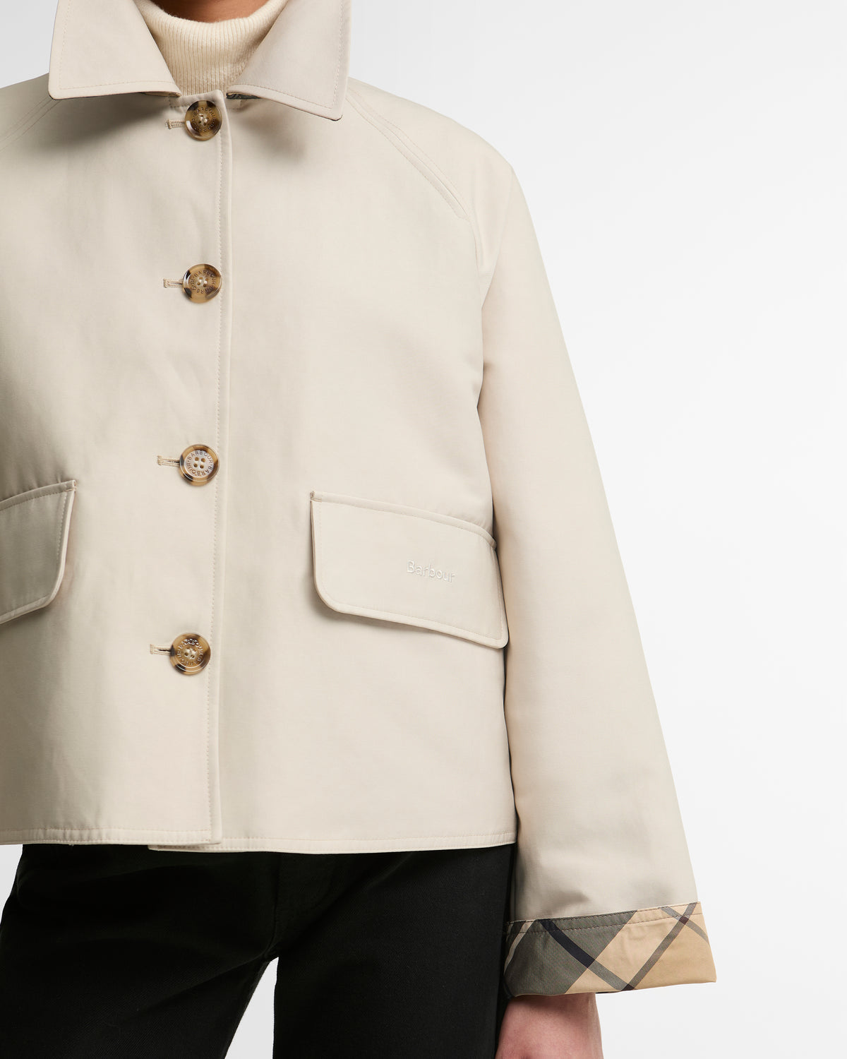 BARBOUR - DELILAH SHOWERPROOF JACKET - MIST/BIRCHWOOD DRESS