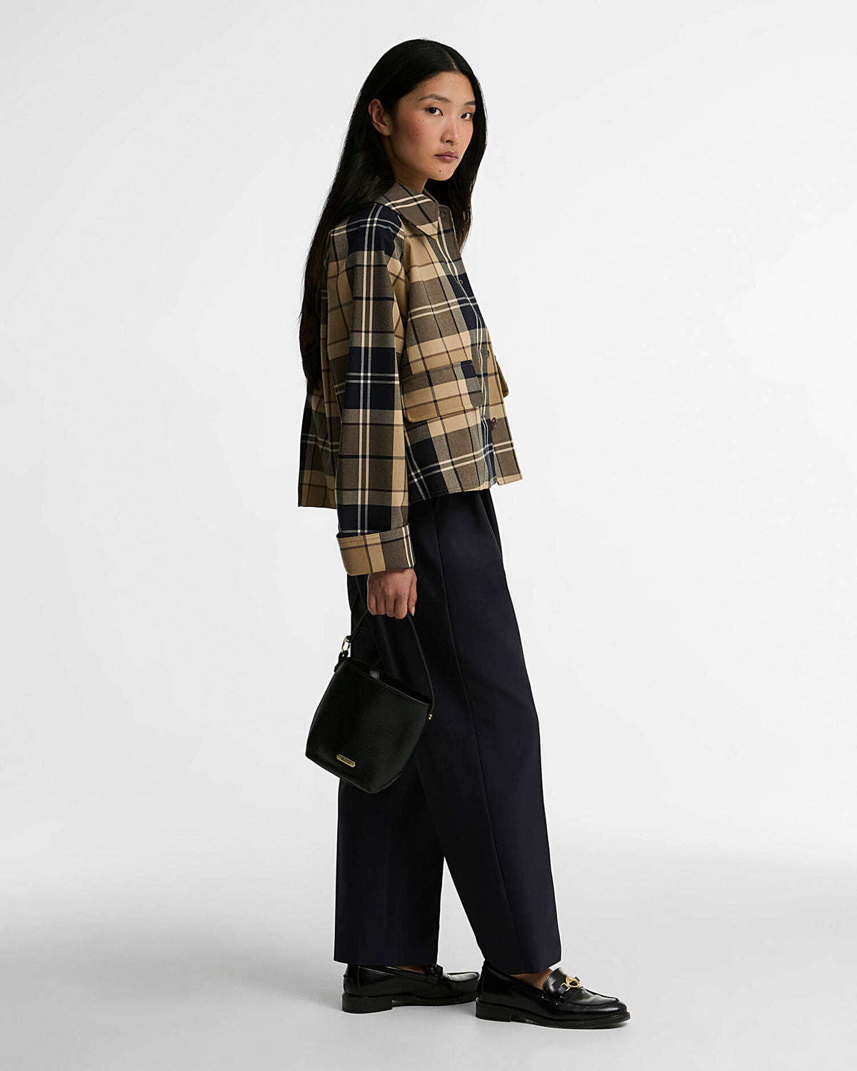 BARBOUR - DELILAH CHECKED SHOWERPROOF JACKET - BIRCHWOOD DRESS