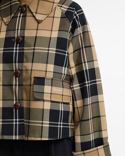 BARBOUR - DELILAH CHECKED SHOWERPROOF JACKET - BIRCHWOOD DRESS