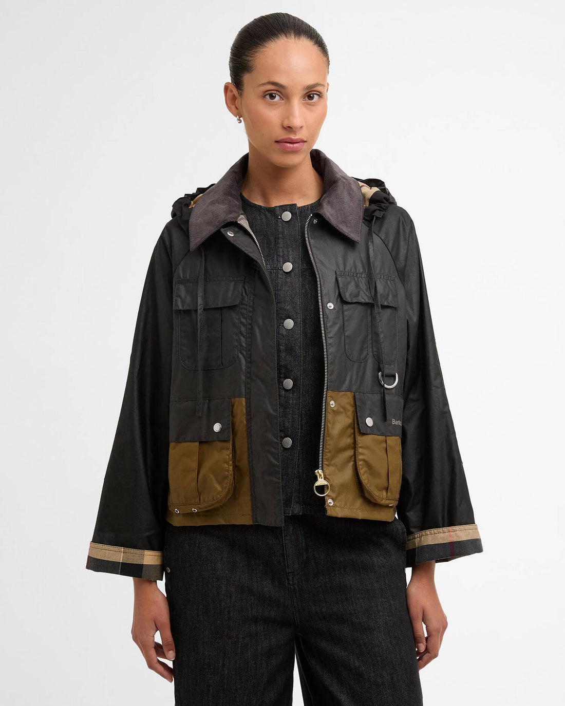 Barbour - Liza Wax Jacket - Black/Grey/Sand/Dress