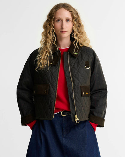 BARBOUR - TARTAN REIMAGINED ICONS TARTAN QUILTED SPEY WAX JACKET - OLIVE/CLASSIC