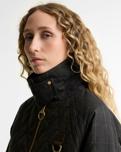 BARBOUR - TARTAN REIMAGINED ICONS TARTAN QUILTED SPEY WAX JACKET - OLIVE/CLASSIC