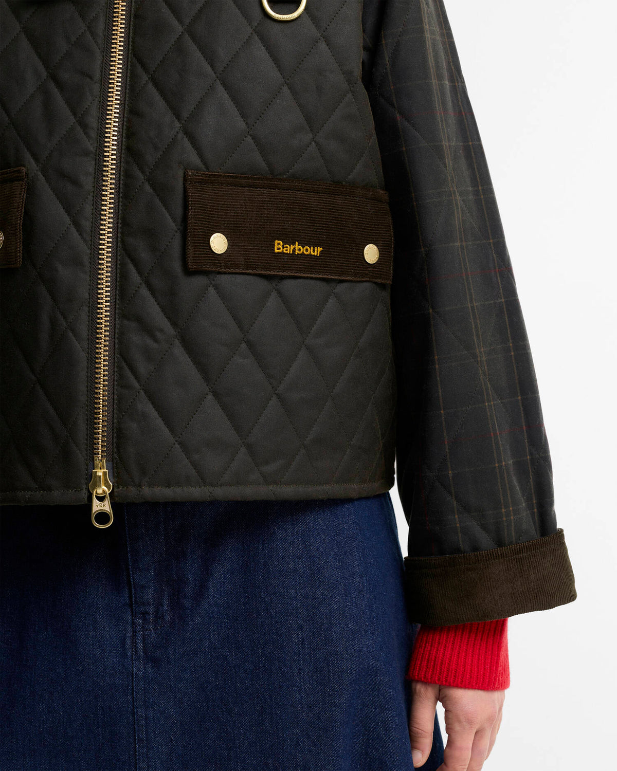 BARBOUR - TARTAN REIMAGINED ICONS TARTAN QUILTED SPEY WAX JACKET - OLIVE/CLASSIC
