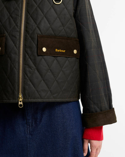 BARBOUR - TARTAN REIMAGINED ICONS TARTAN QUILTED SPEY WAX JACKET - OLIVE/CLASSIC