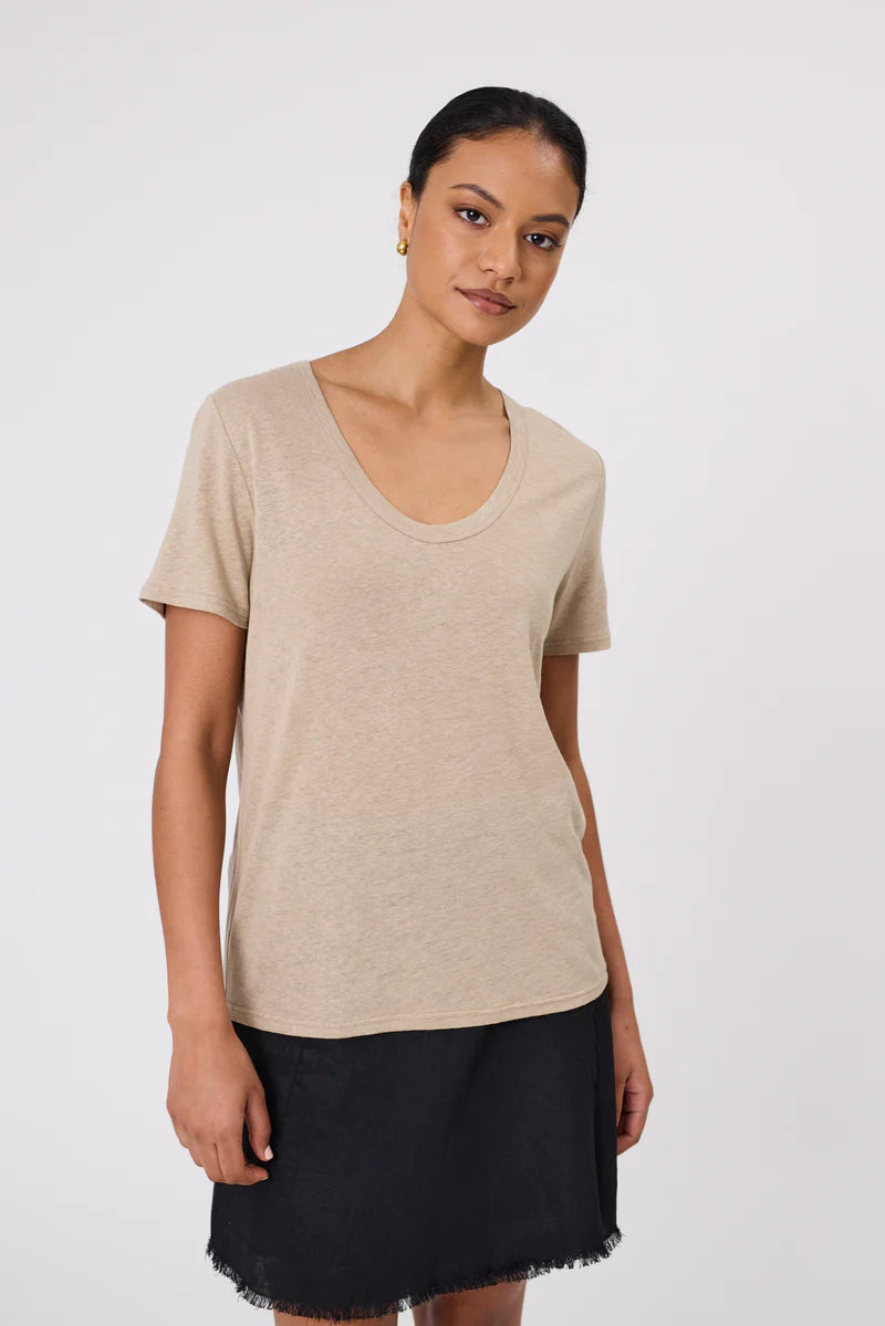 Marlow - Noto Linen Tee - Taupe