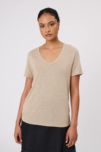 Marlow - Noto Linen Tee - Taupe