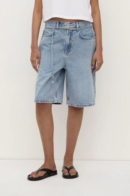 Assembly Label - Loose Fit Long Denim Short - Mid Stone