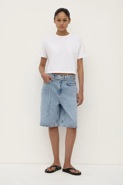 Assembly Label - Loose Fit Long Denim Short - Mid Stone
