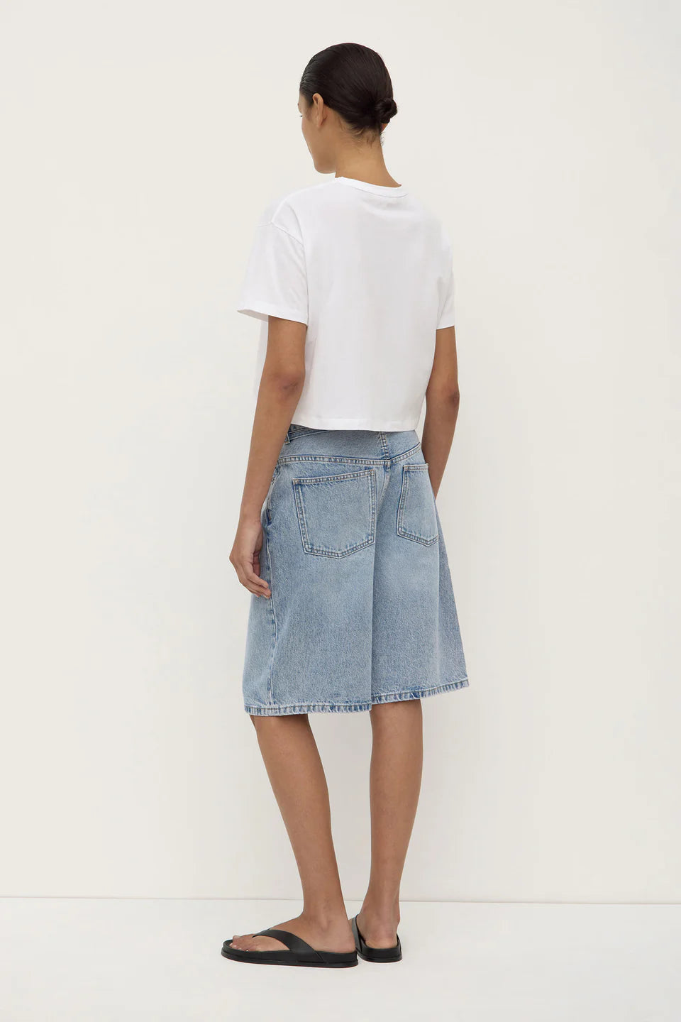 Assembly Label - Loose Fit Long Denim Short - Mid Stone