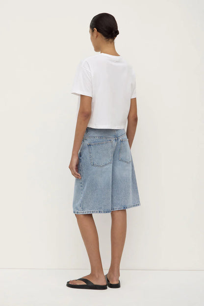 Assembly Label - Loose Fit Long Denim Short - Mid Stone