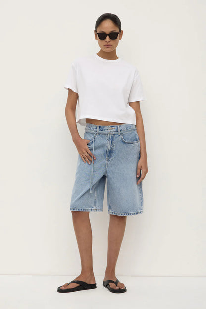 Assembly Label - Loose Fit Long Denim Short - Mid Stone